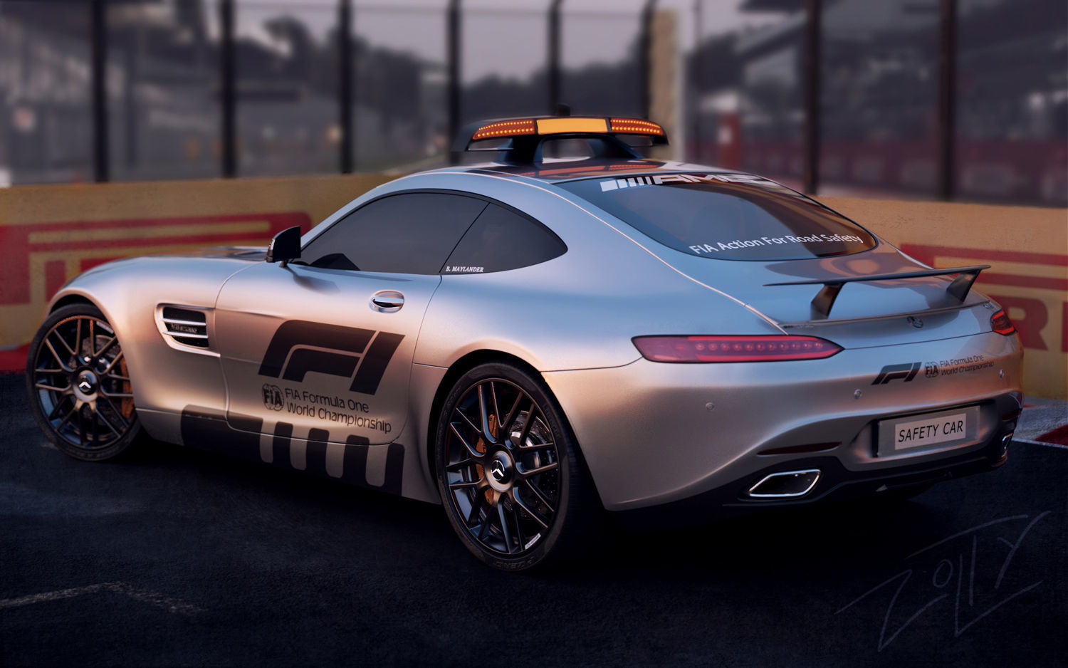 Mercedes-Benz AMG GTS safety car 3D model_7