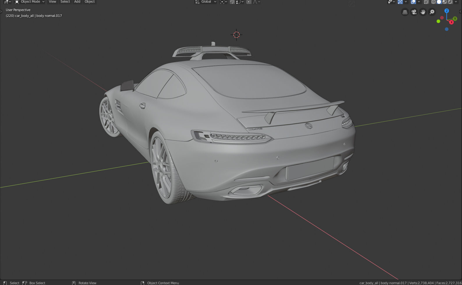 Mercedes-Benz AMG GTS safety car 3D model_8