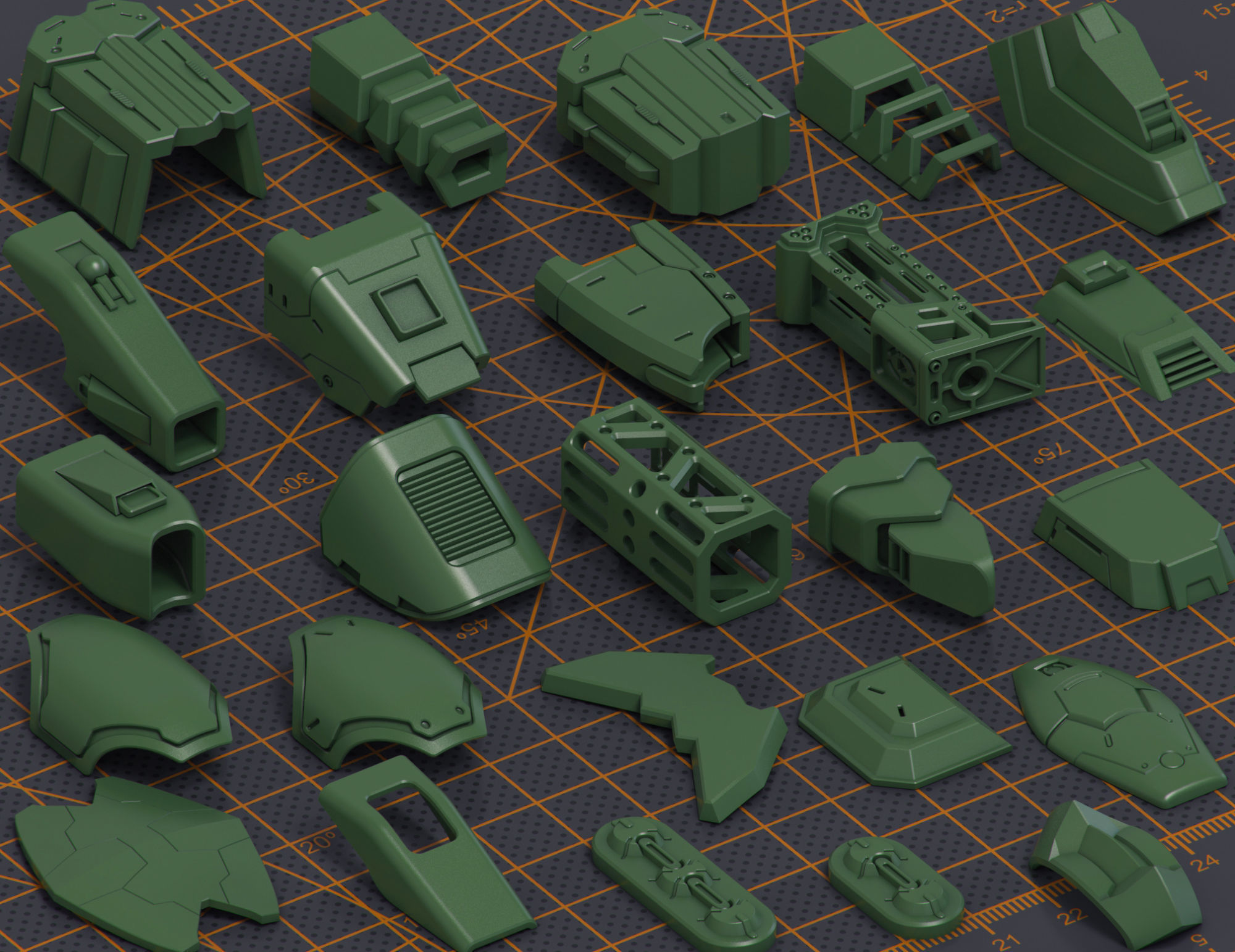 Mech Warrior Hard Surface Kitbash 2 of 20 3D model_8