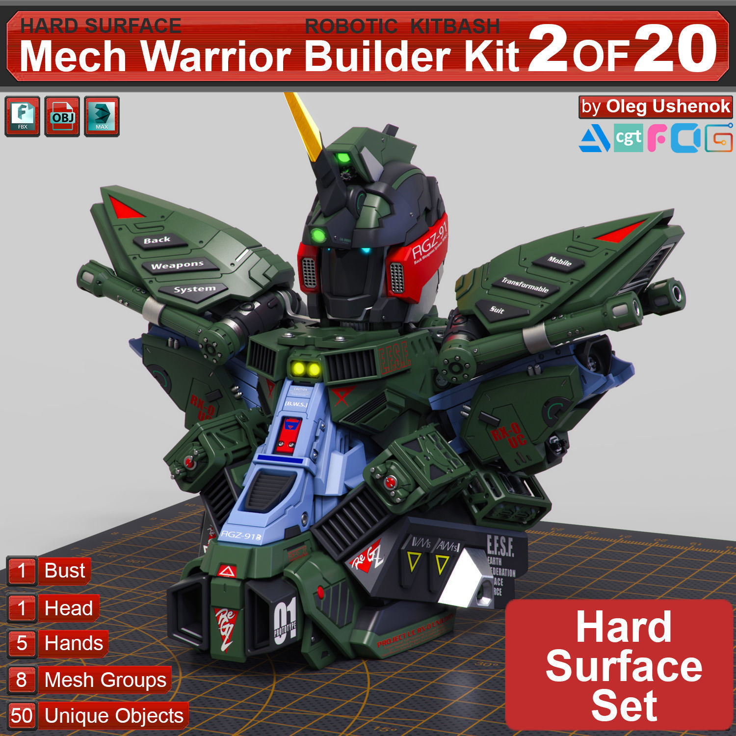 Mech Warrior Hard Surface Kitbash 2 of 20 3D model_1