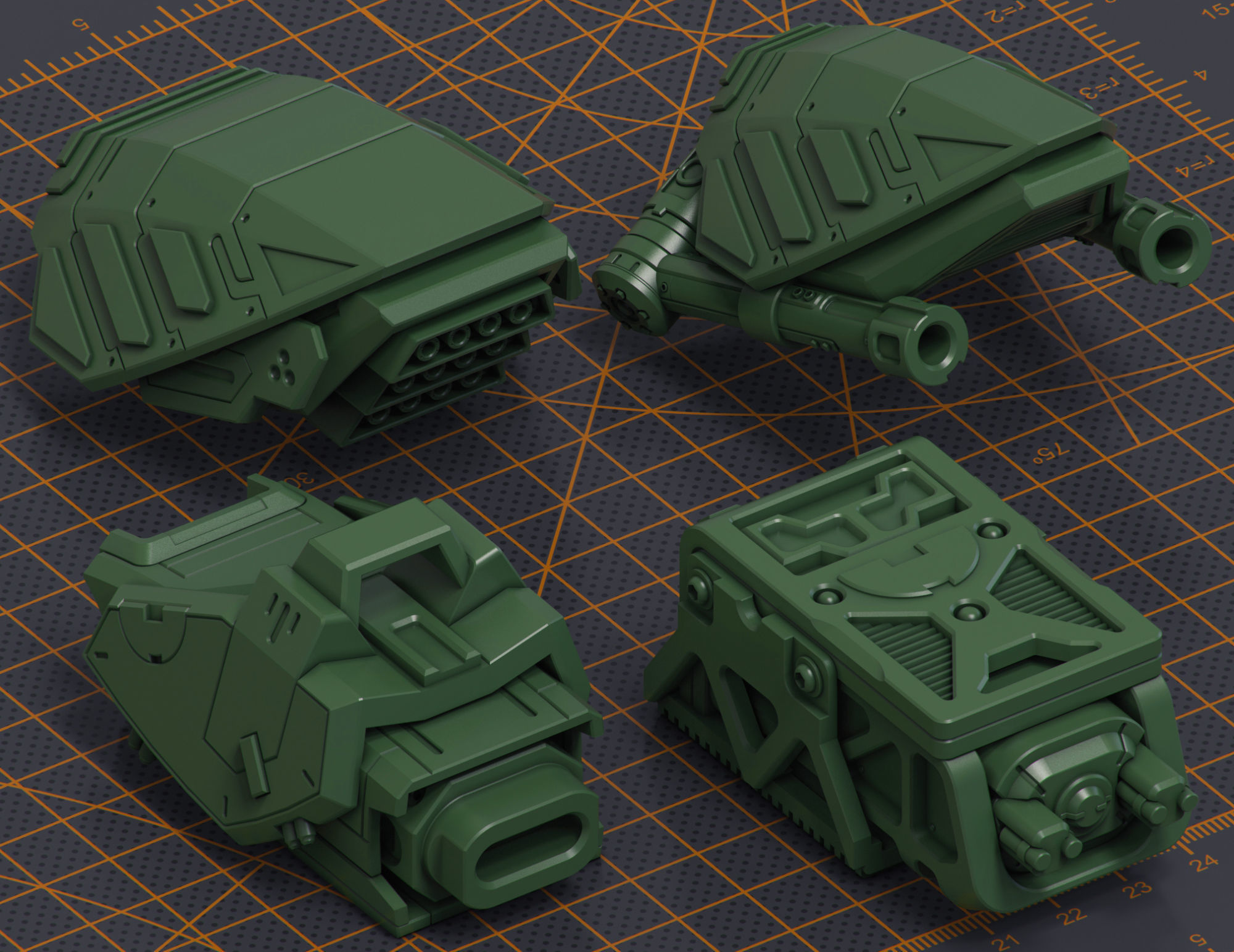 Mech Warrior Hard Surface Kitbash 2 of 20 3D model_5