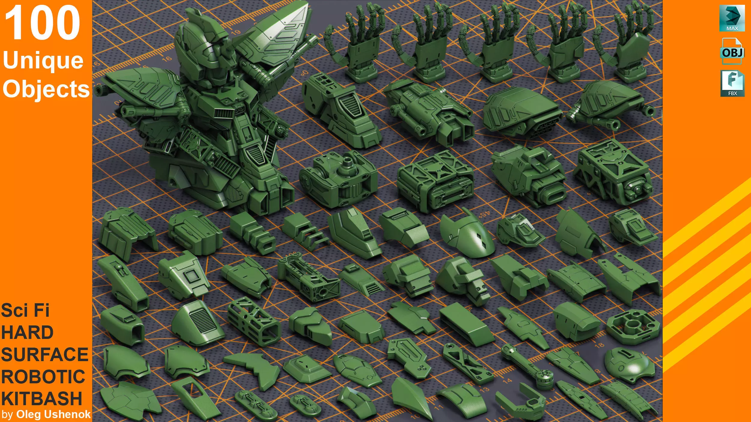 Mech Warrior Hard Surface Kitbash 2 of 20 3D model_0