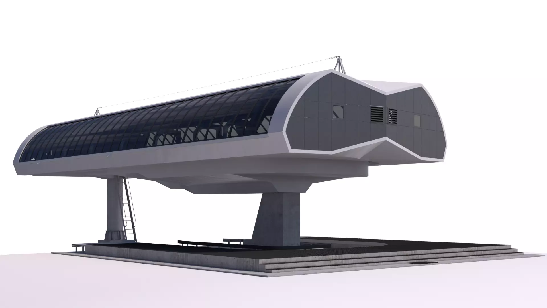 Cableway D-Line Station 3D model_0