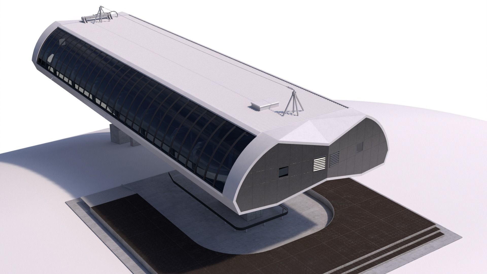 Cableway D-Line Station 3D model_16