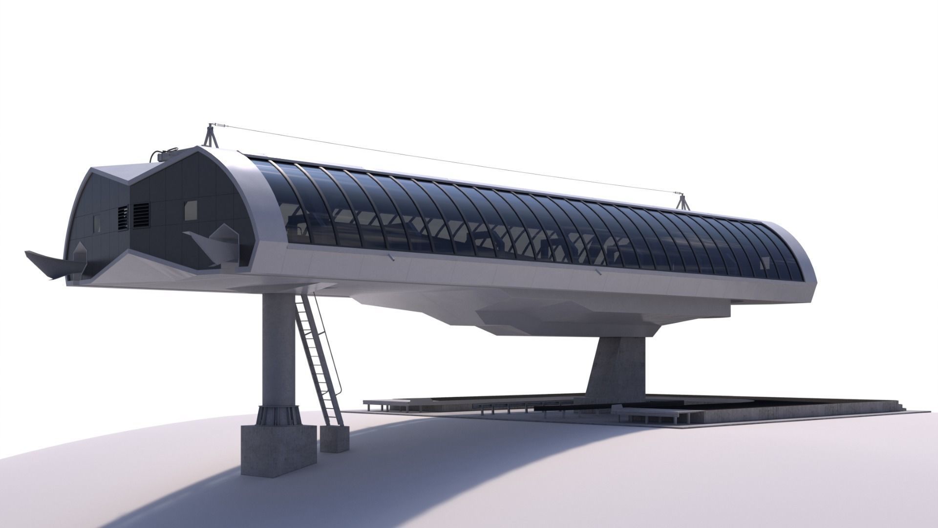 Cableway D-Line Station 3D model_15