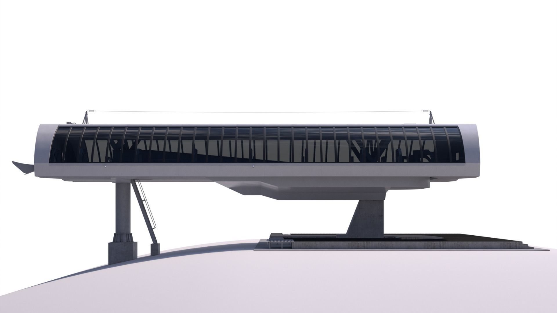 Cableway D-Line Station 3D model_14
