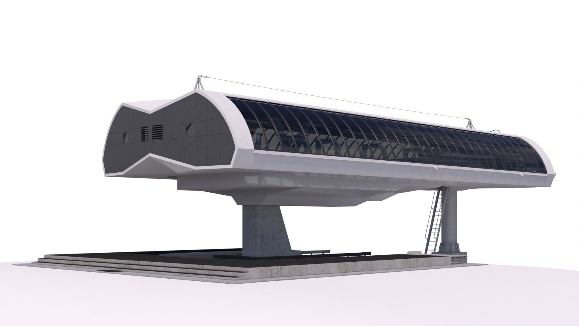 Cableway D-Line Station 3D model_4