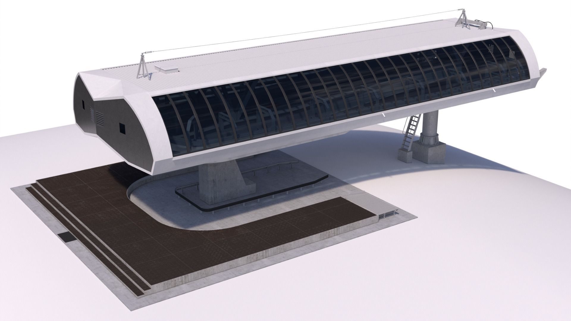 Cableway D-Line Station 3D model_10
