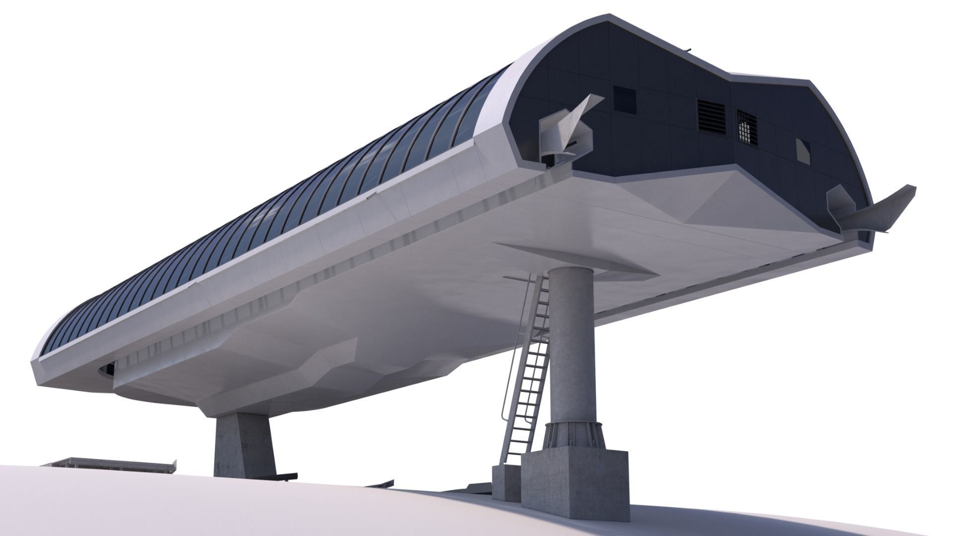 Cableway D-Line Station 3D model_2