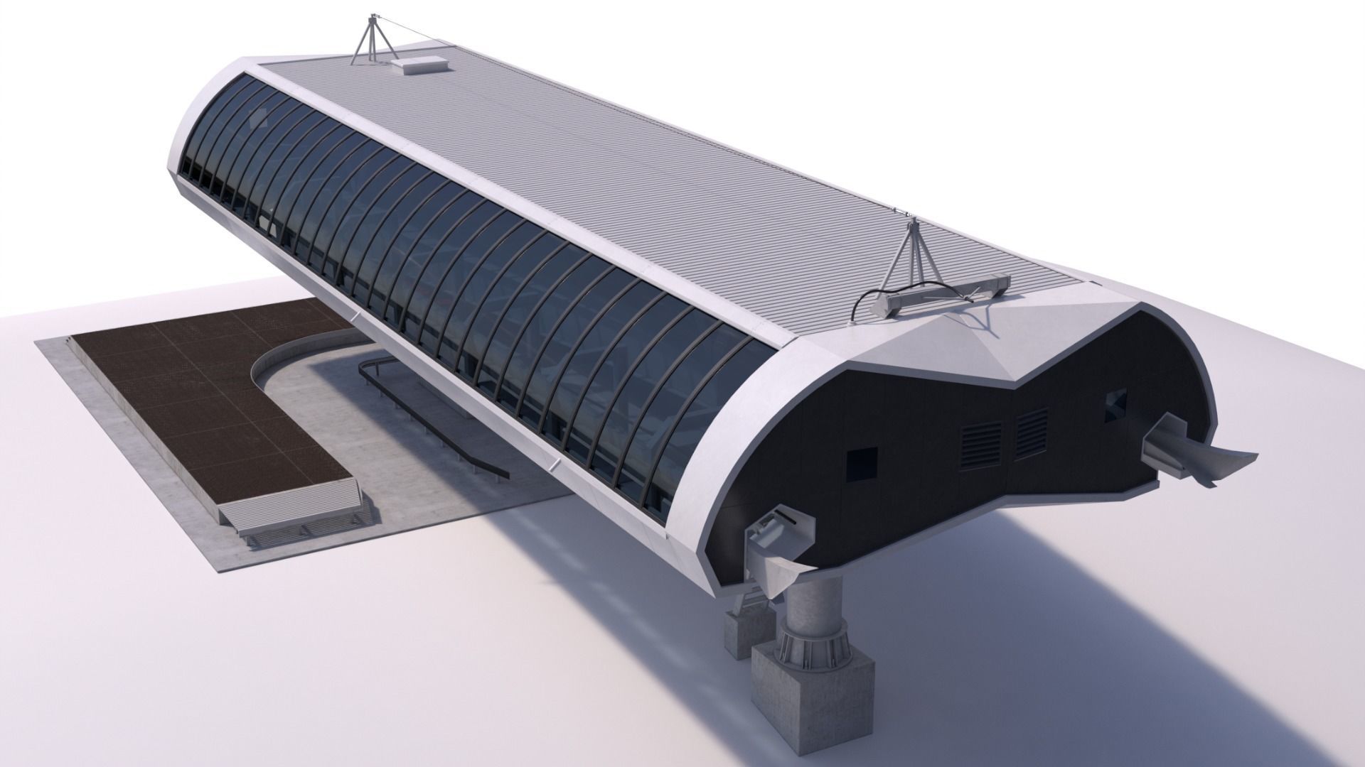 Cableway D-Line Station 3D model_1