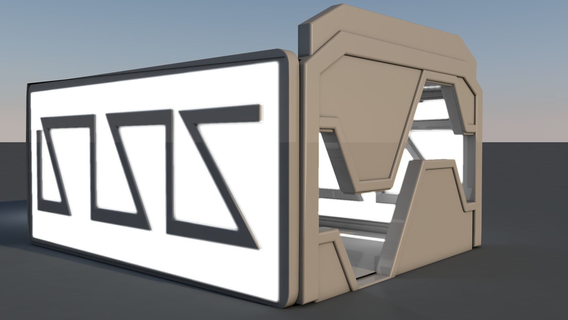 Sci Fi Room Low-poly 3D model_7