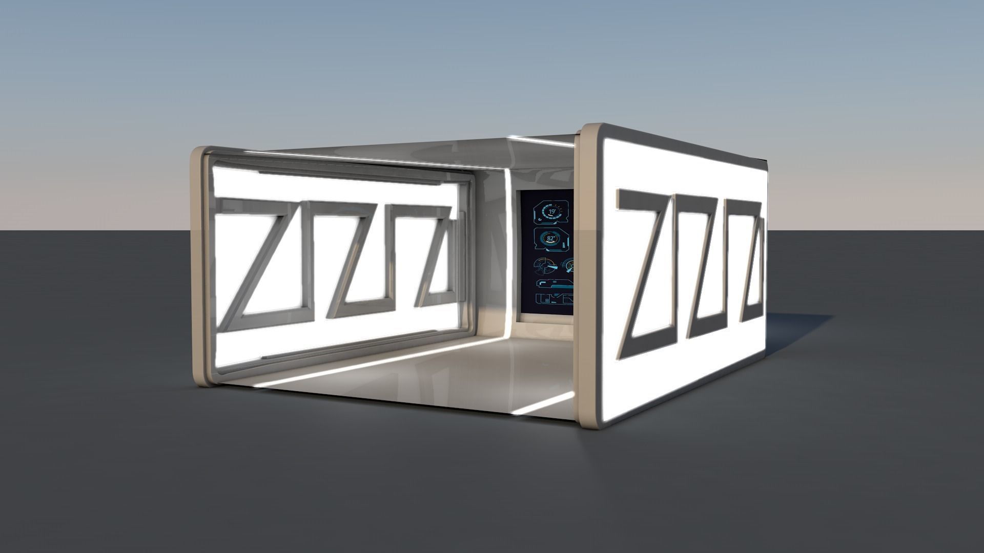 Sci Fi Room Low-poly 3D model_9