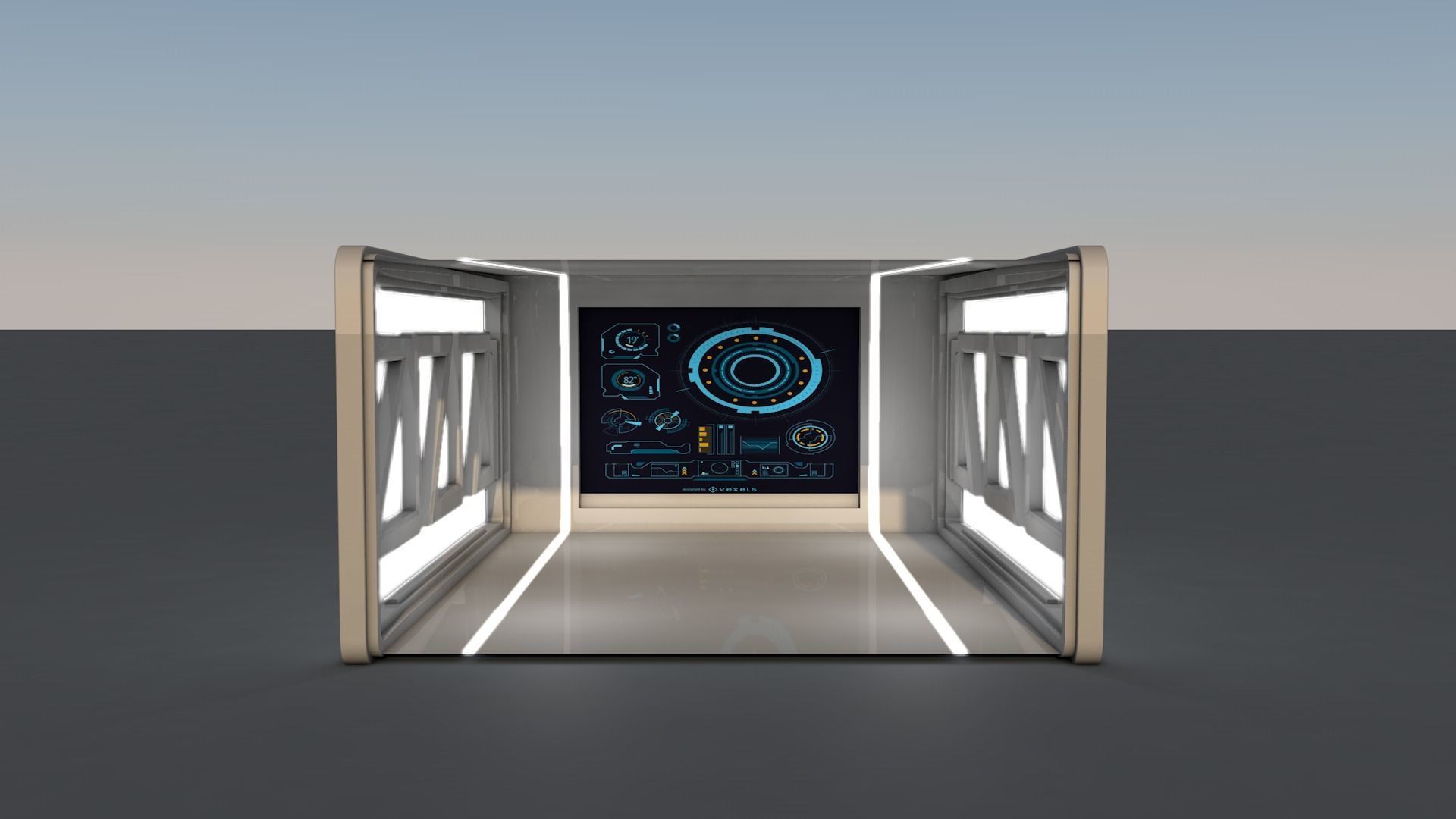 Sci Fi Room Low-poly 3D model_8