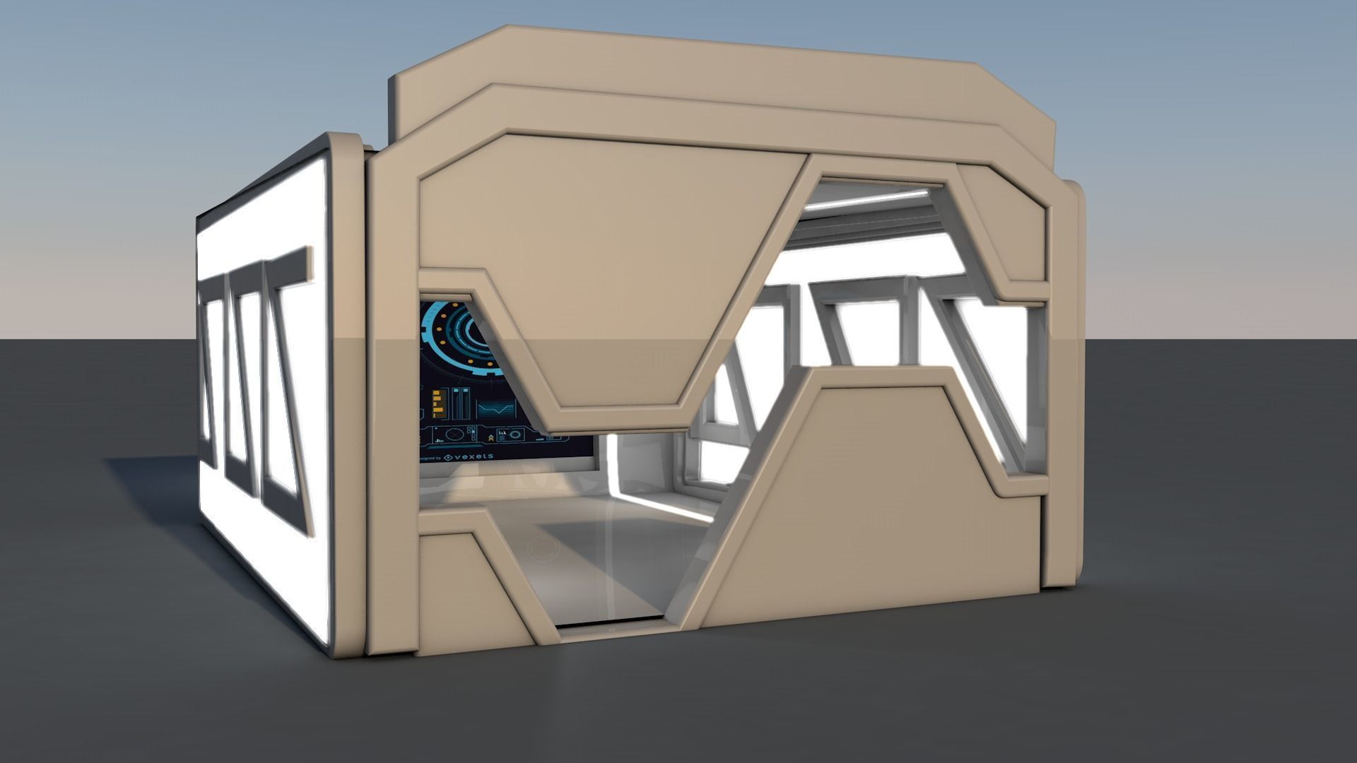 Sci Fi Room Low-poly 3D model_1