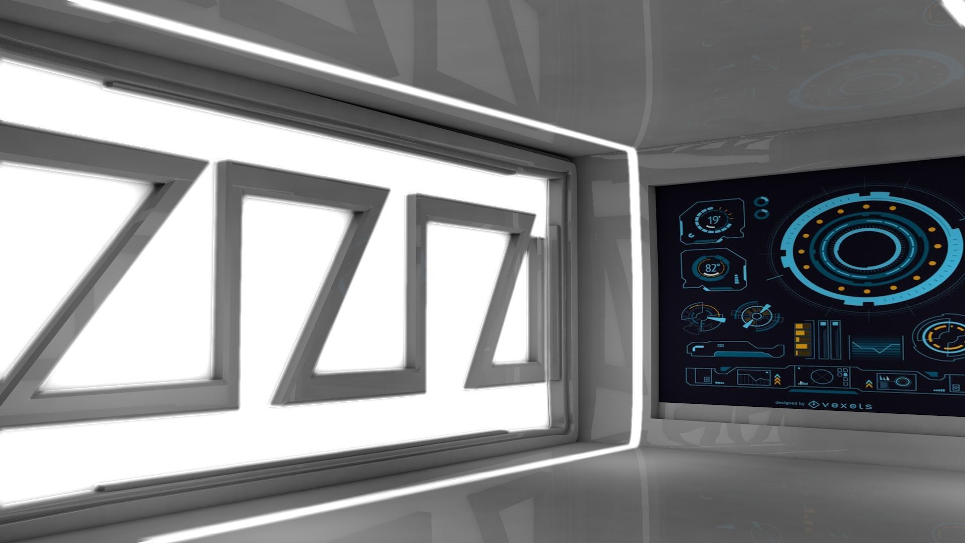 Sci Fi Room Low-poly 3D model_2