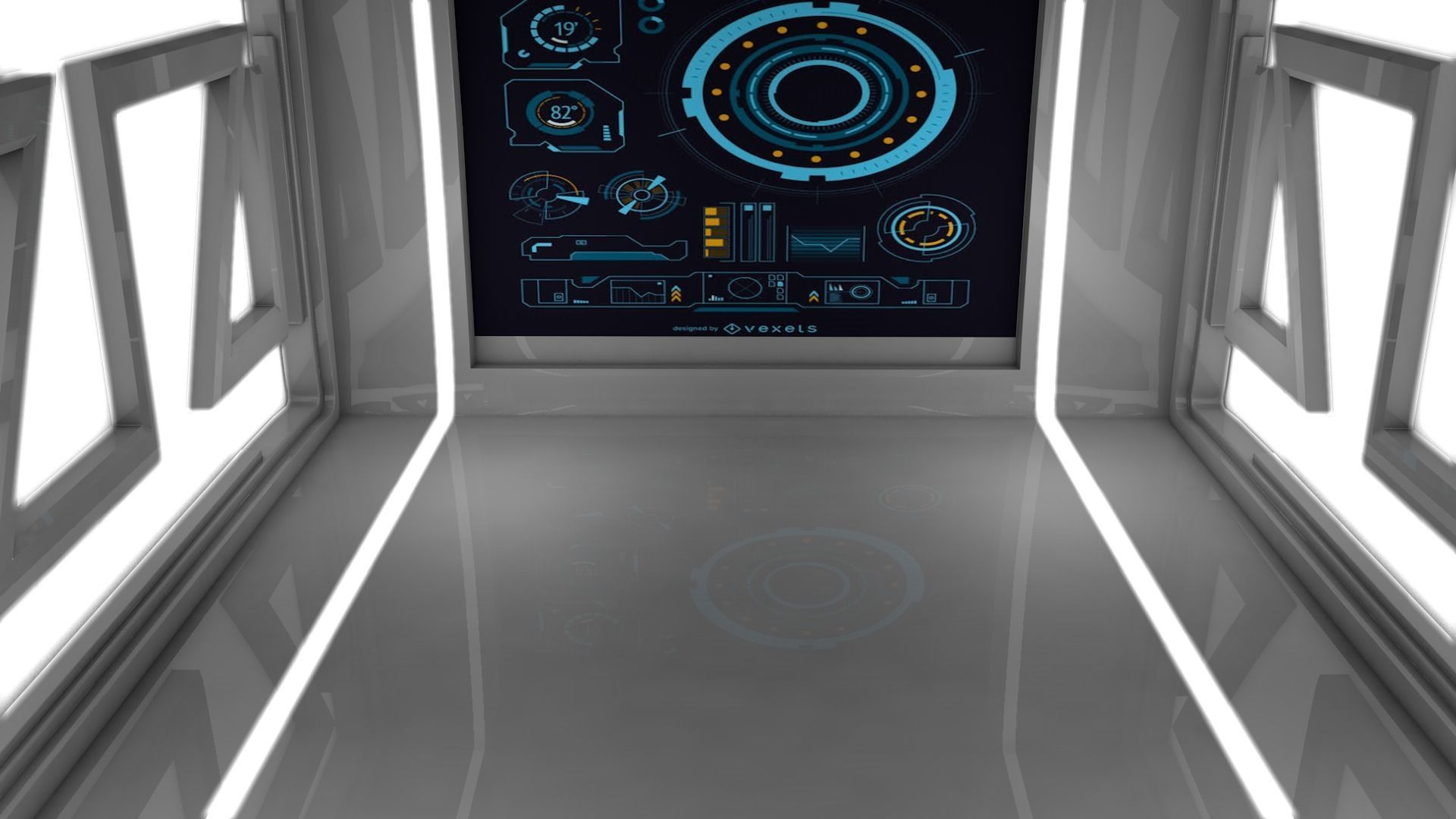 Sci Fi Room Low-poly 3D model_3