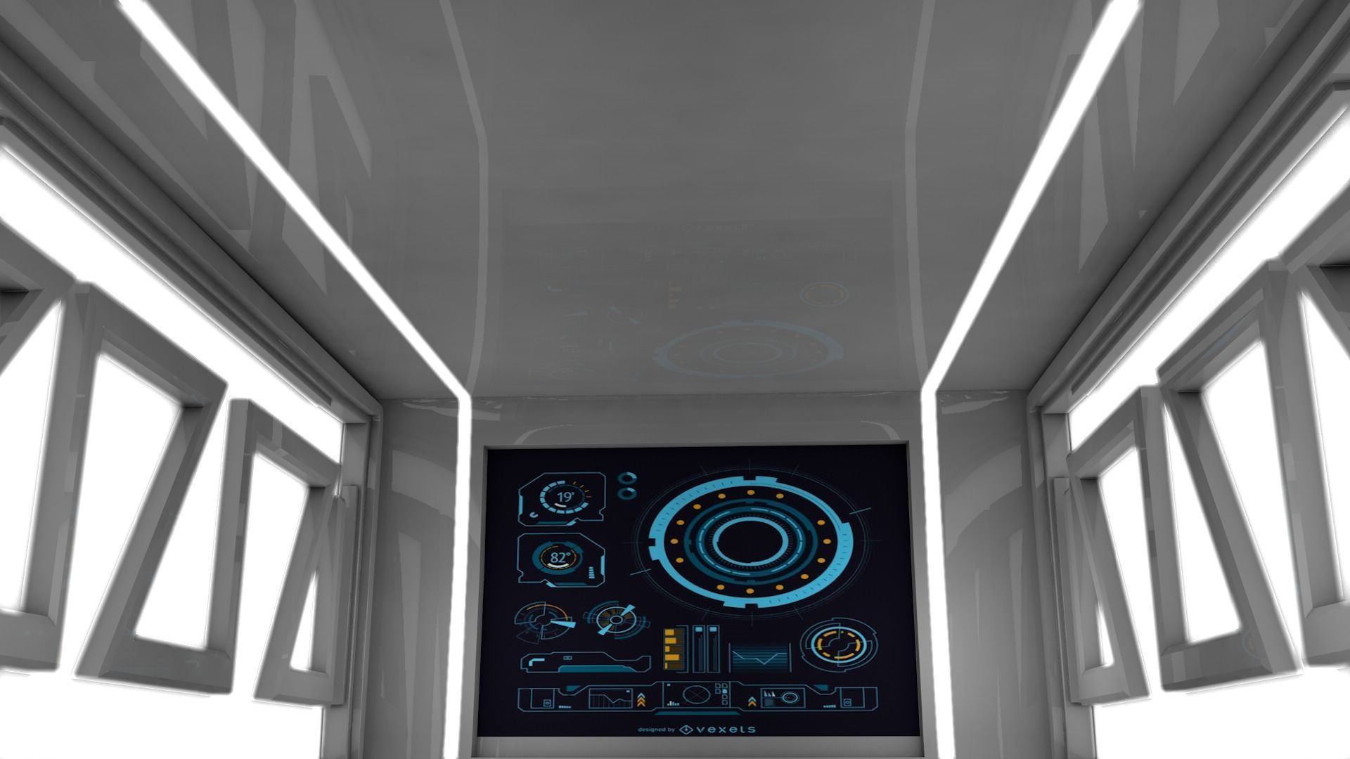 Sci Fi Room Low-poly 3D model_4