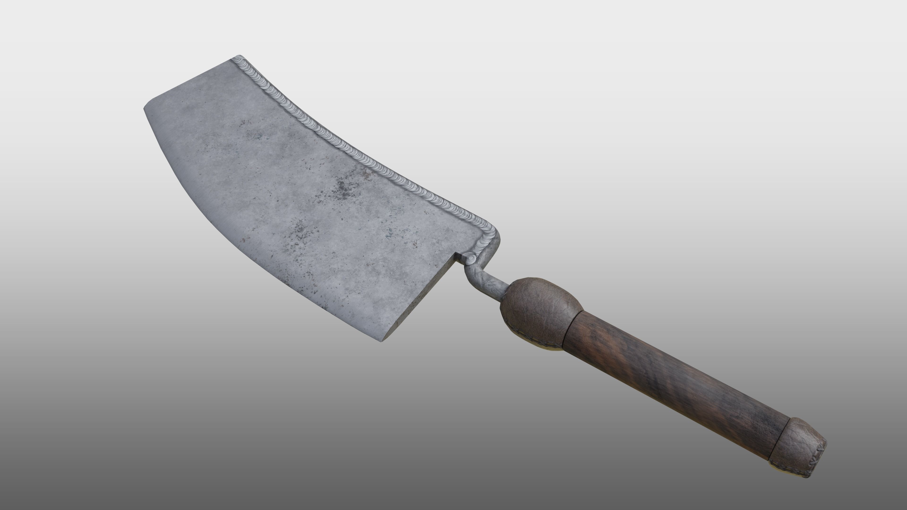 Rusty Cleaver Free low-poly 3D model_1