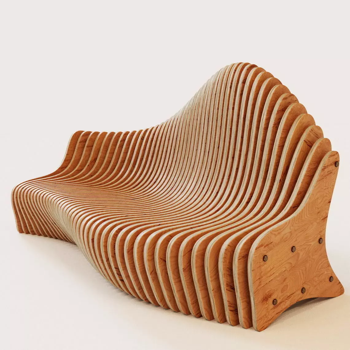 Parametric bench 3D model_0