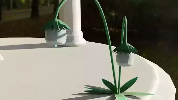 Bio-luminescent Fantasy Flower low poly