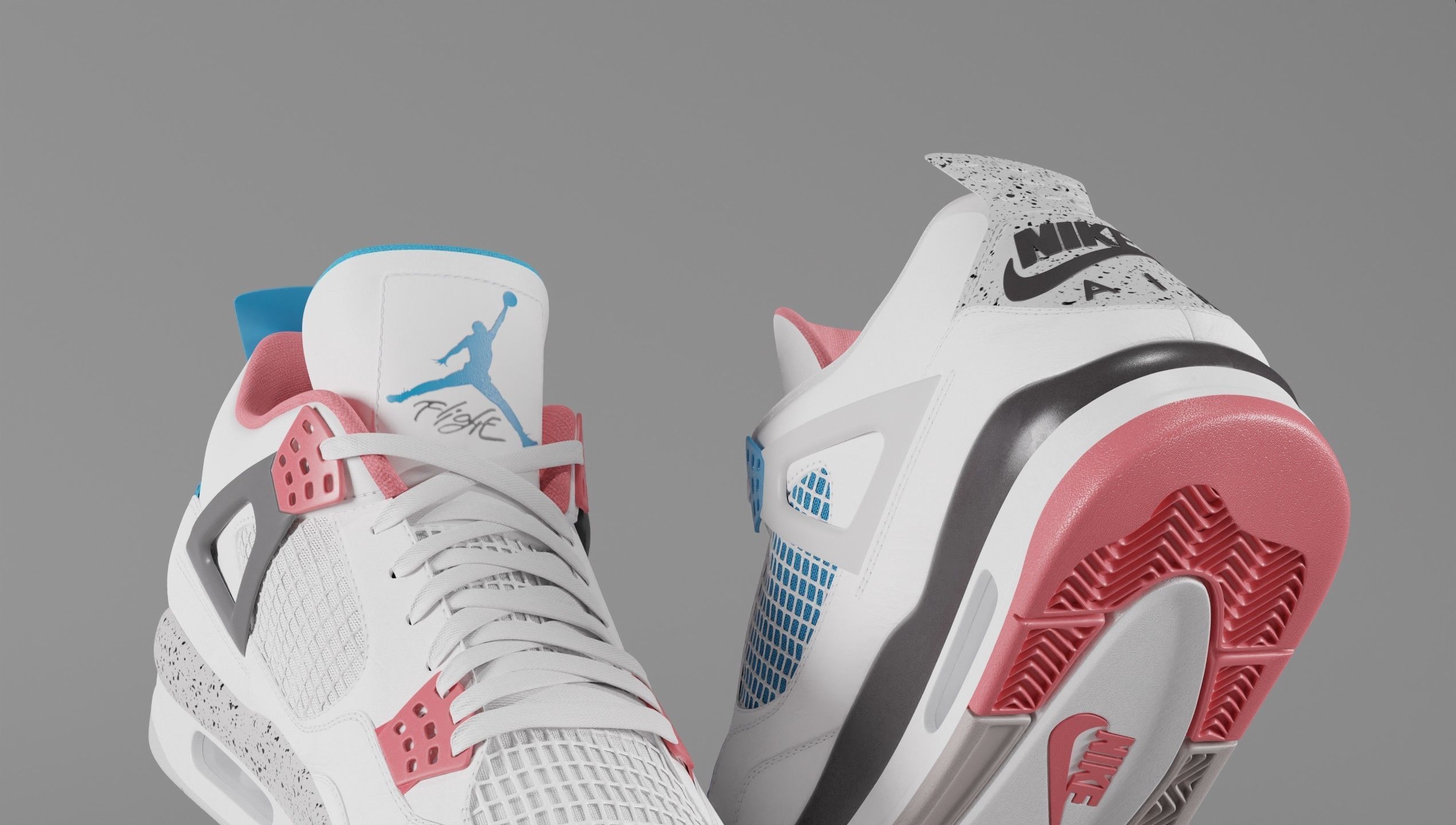 Nike Air Jordan 4 What The Shoe Low-poly 3D model_16