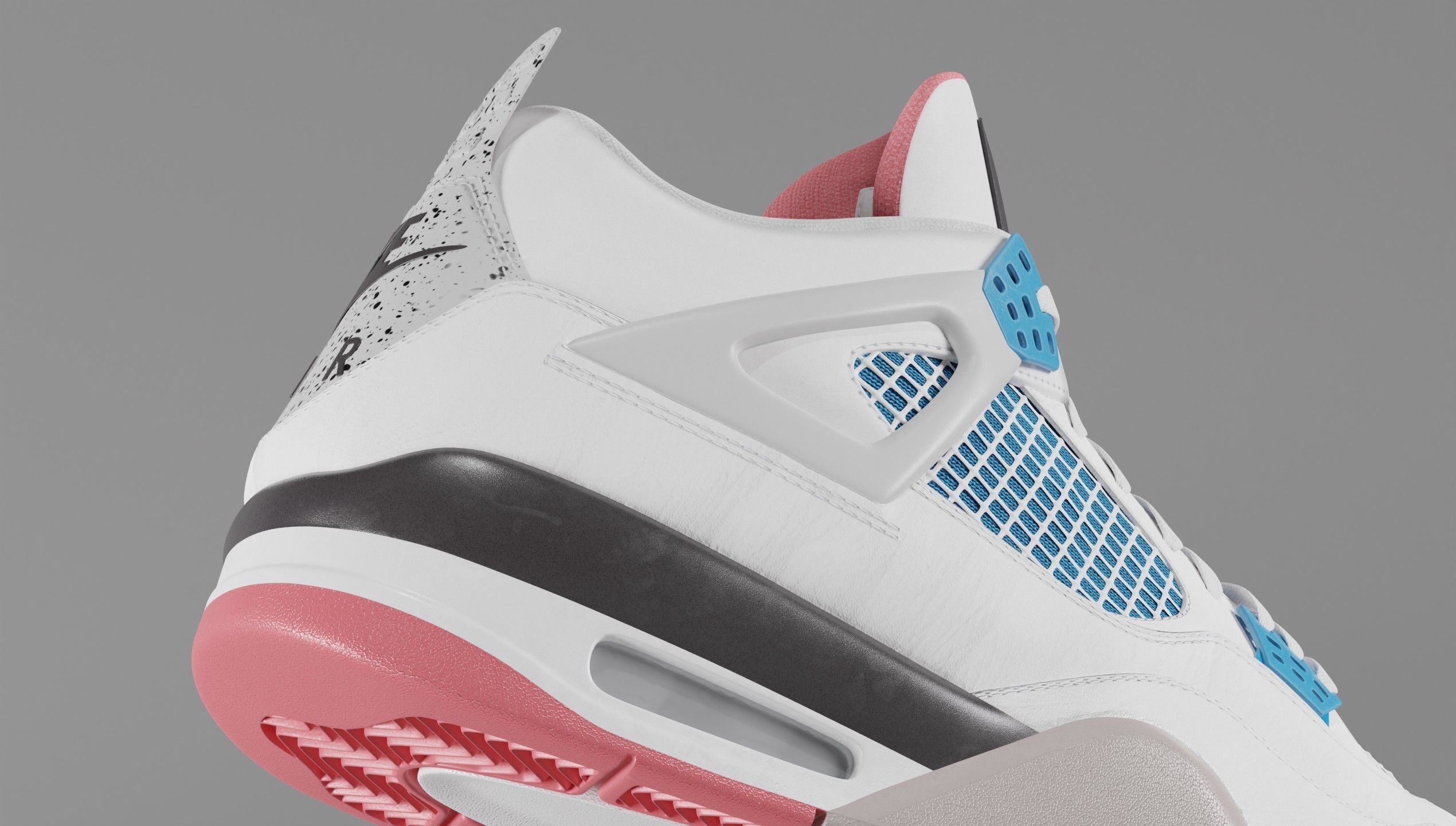 Nike Air Jordan 4 What The Shoe Low-poly 3D model_2
