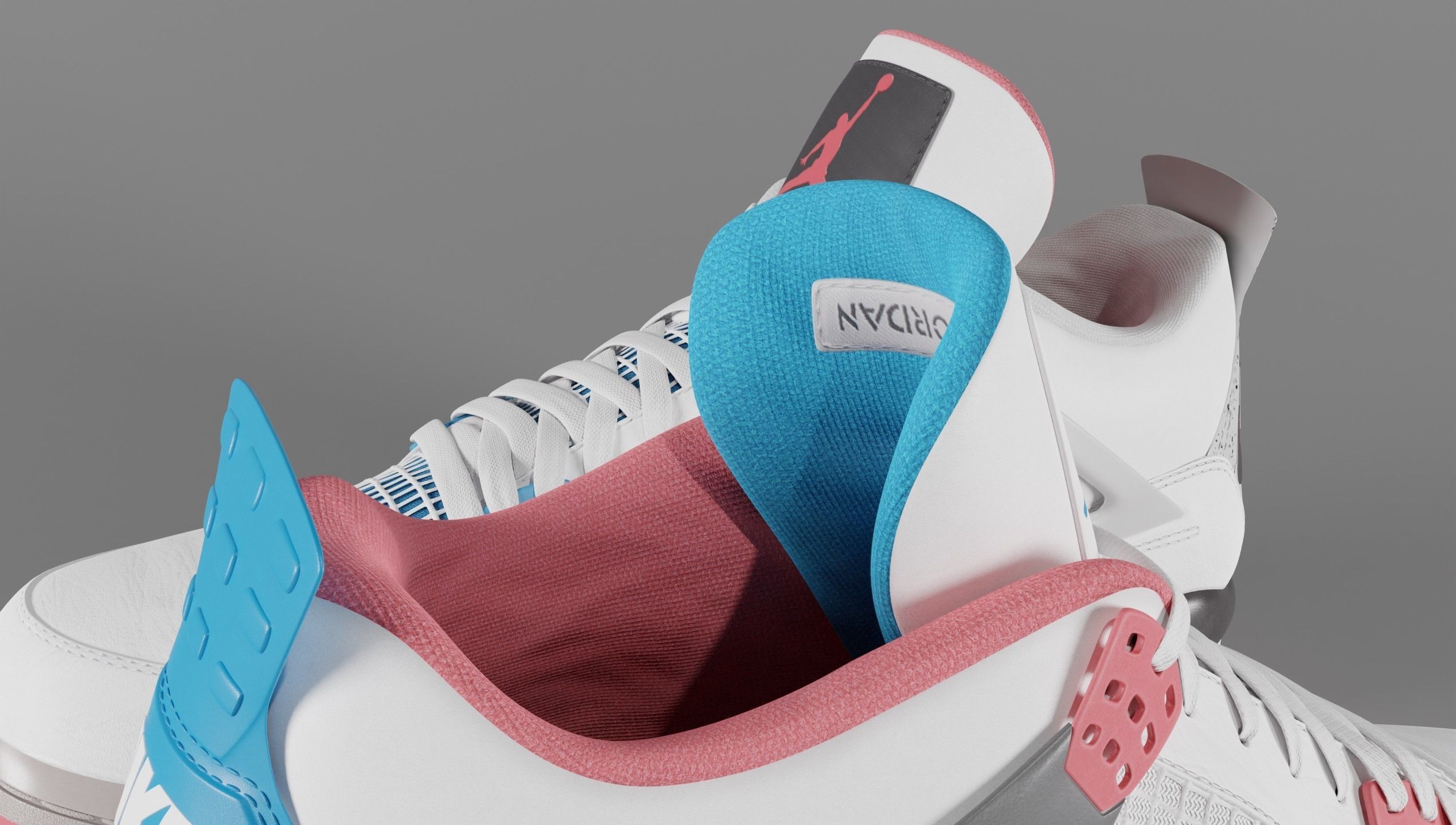 Nike Air Jordan 4 What The Shoe Low-poly 3D model_52