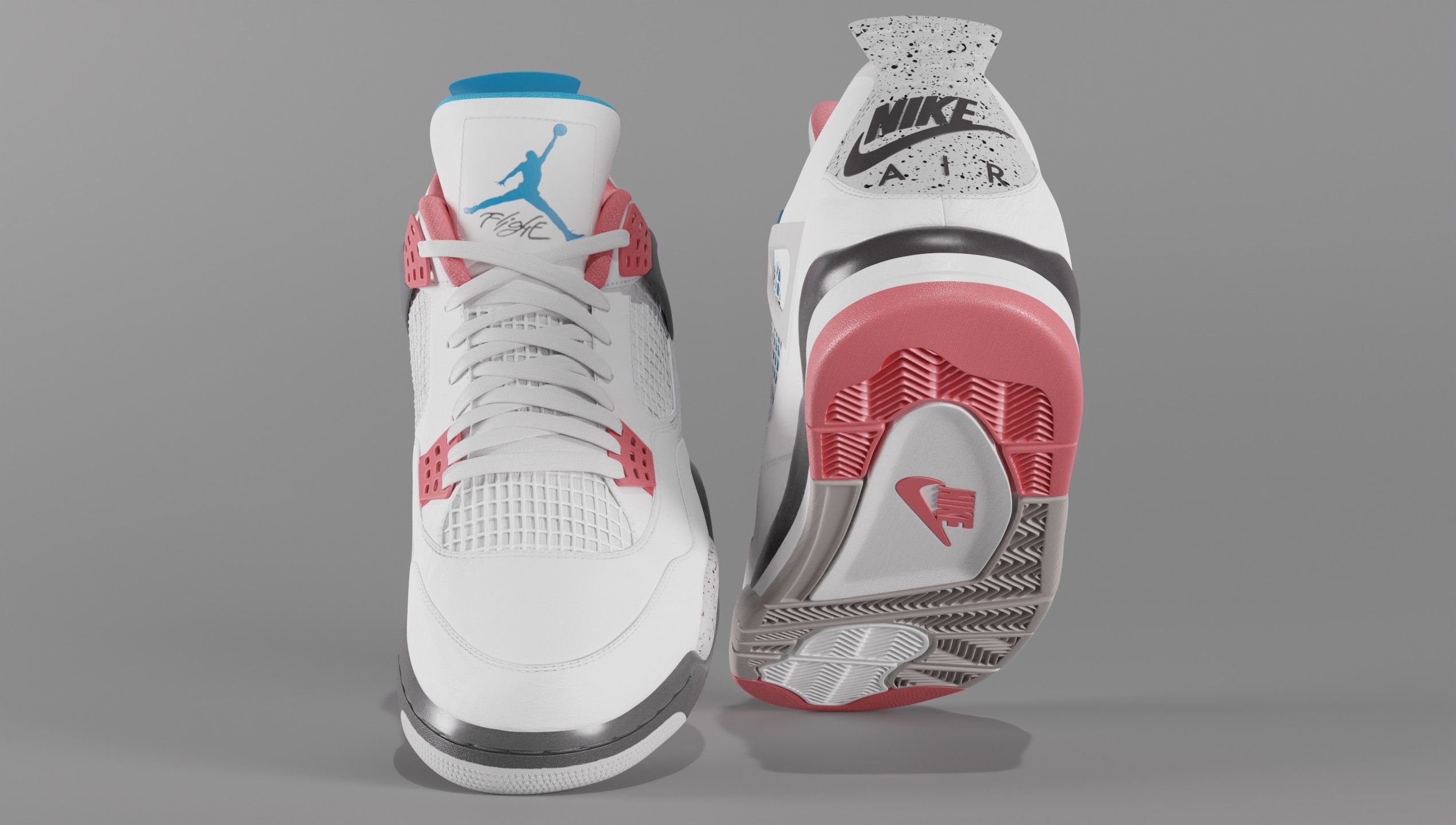 Nike Air Jordan 4 What The Shoe Low-poly 3D model_14