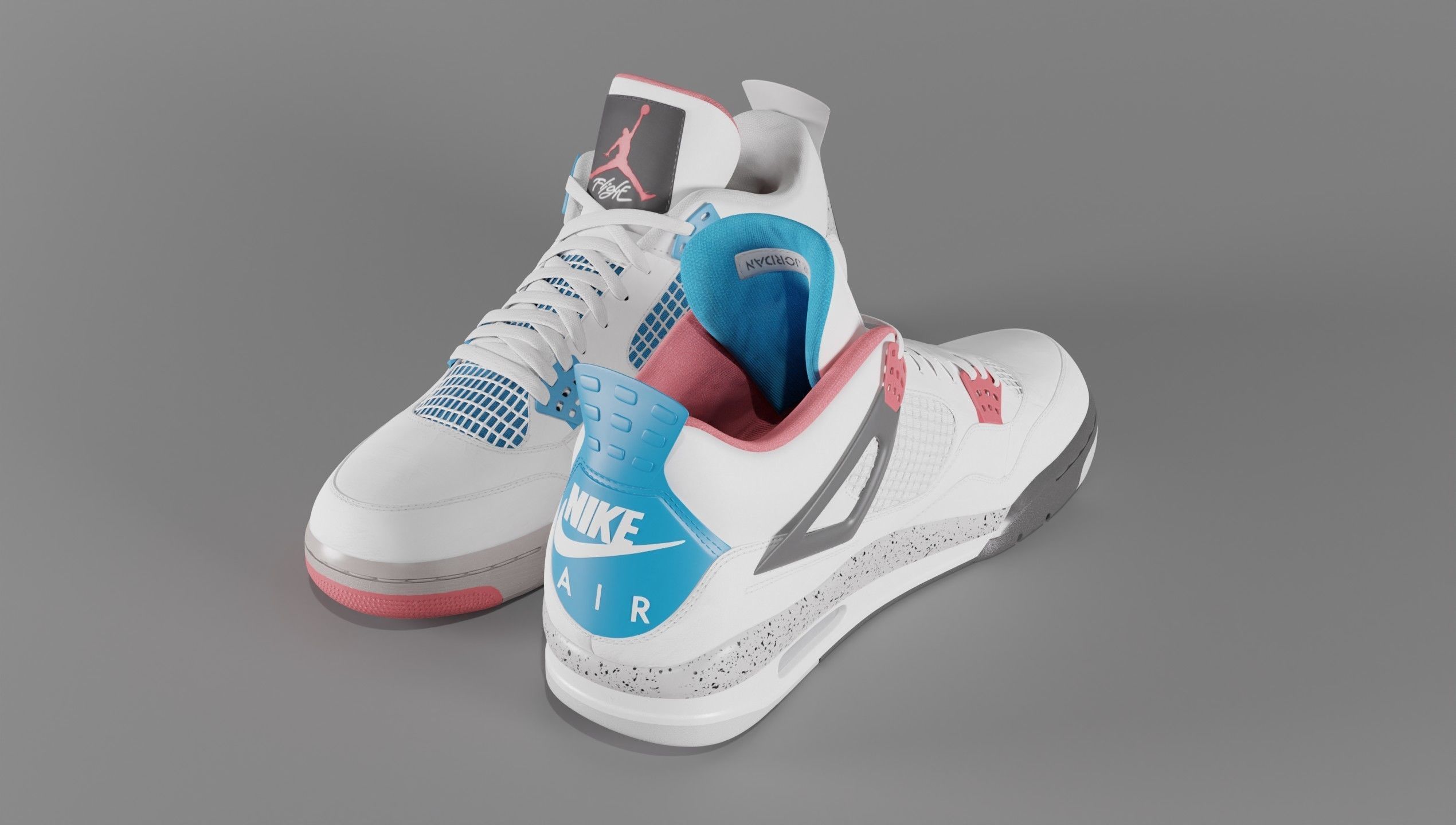 Nike Air Jordan 4 What The Shoe Low-poly 3D model_56