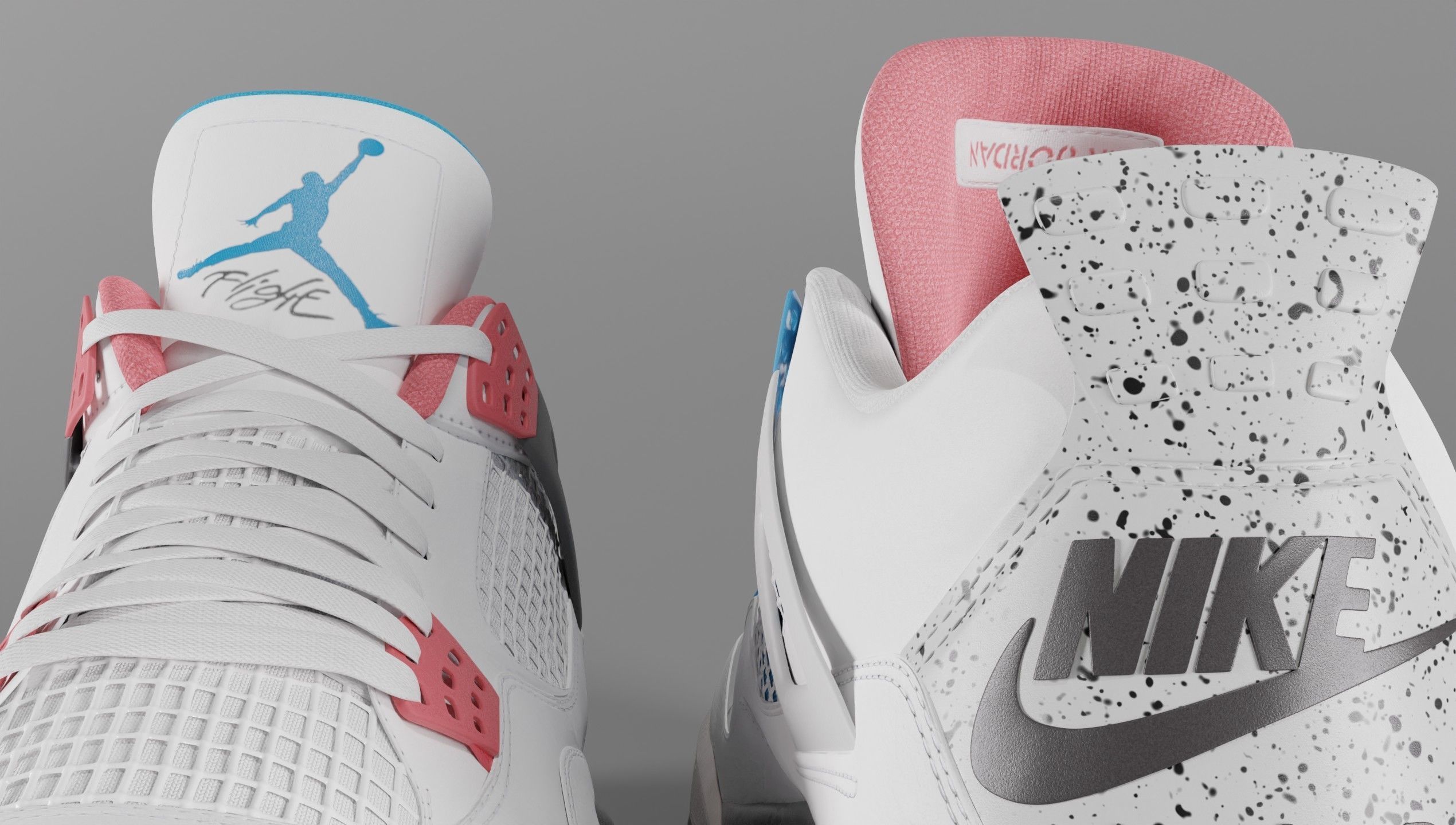 Nike Air Jordan 4 What The Shoe Low-poly 3D model_44