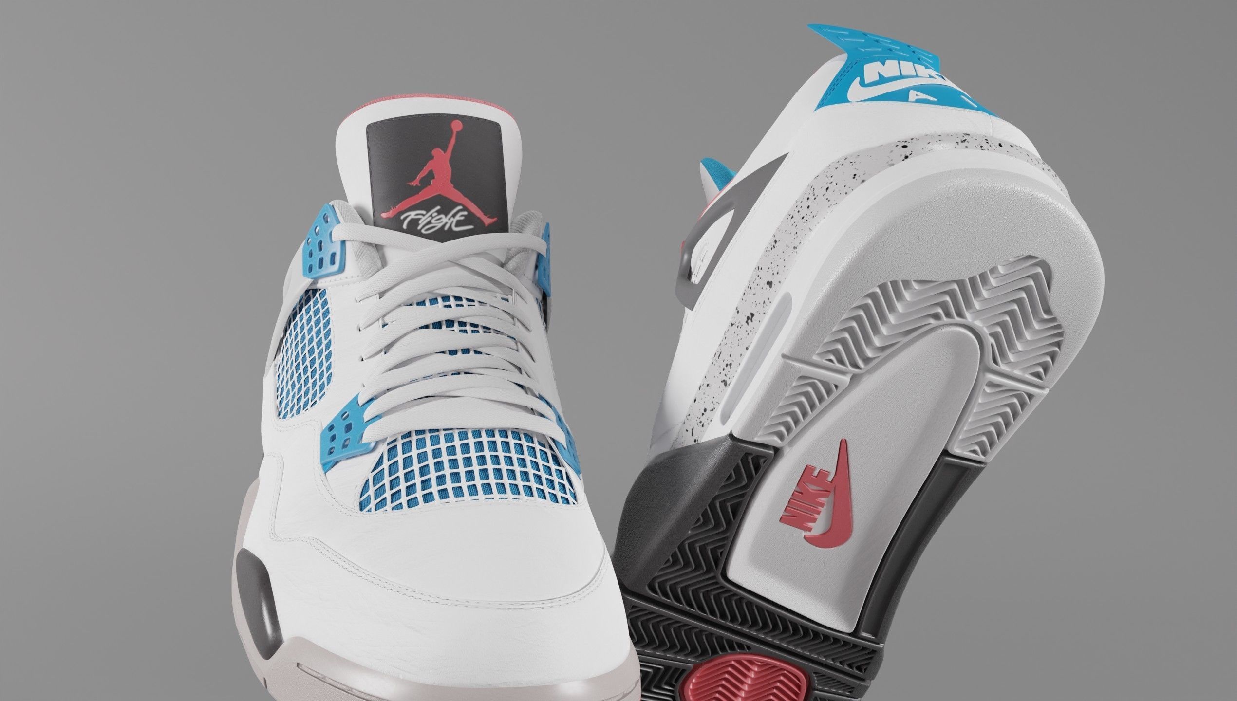 Nike Air Jordan 4 What The Shoe Low-poly 3D model_11