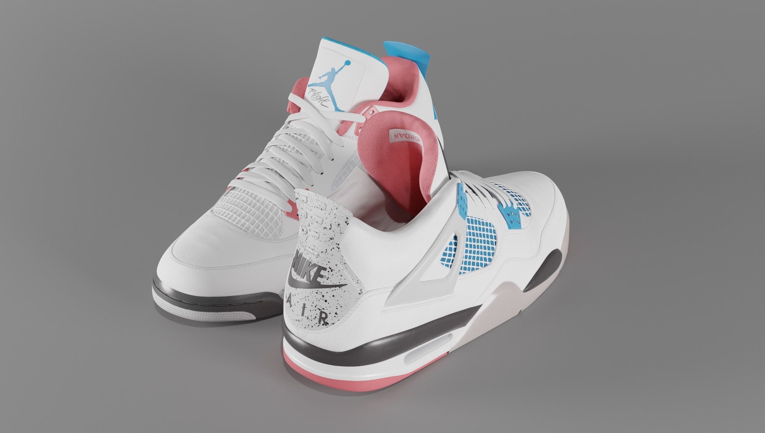 Nike Air Jordan 4 What The Shoe Low-poly 3D model_34