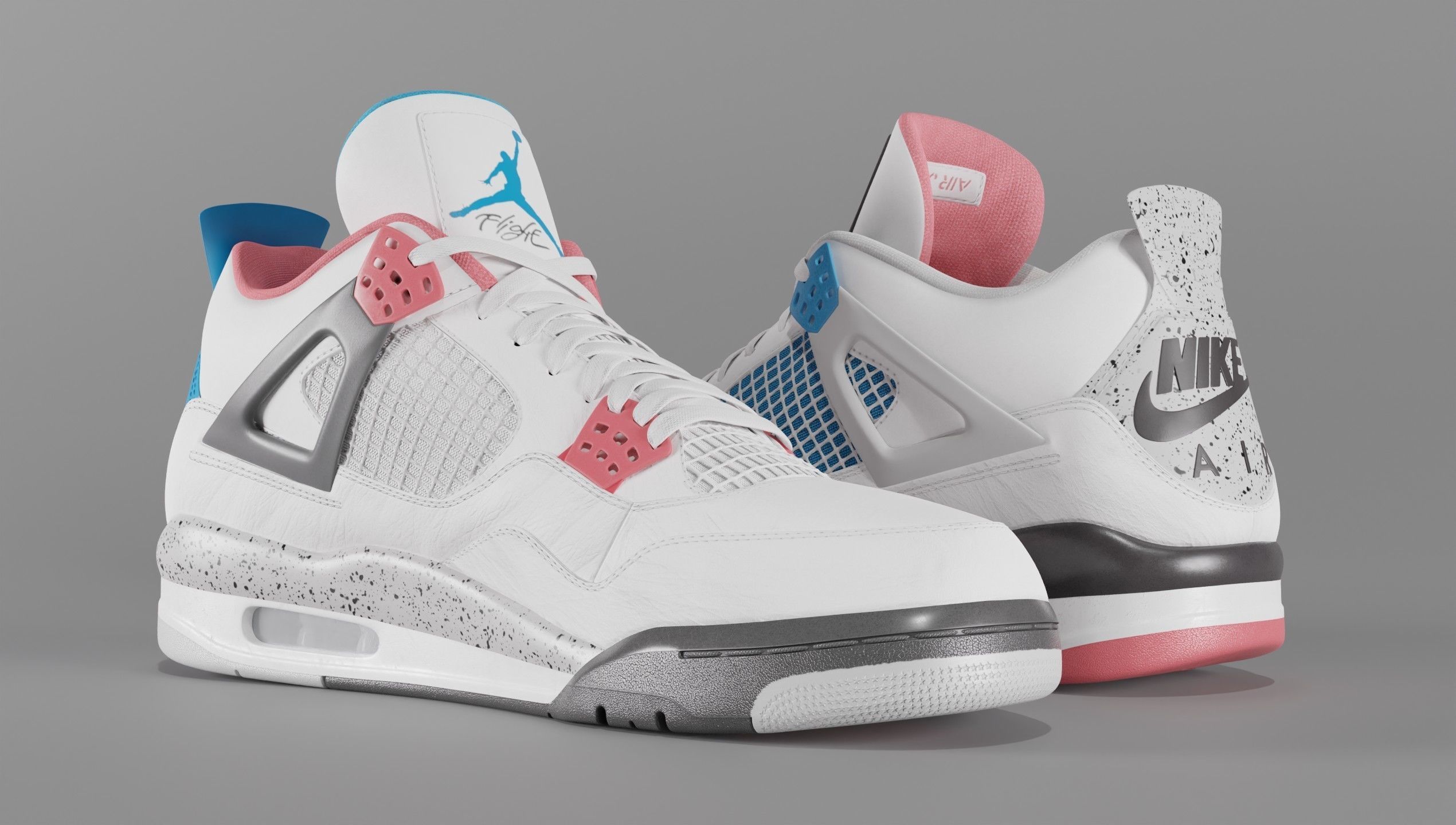 Nike Air Jordan 4 What The Shoe Low-poly 3D model_46
