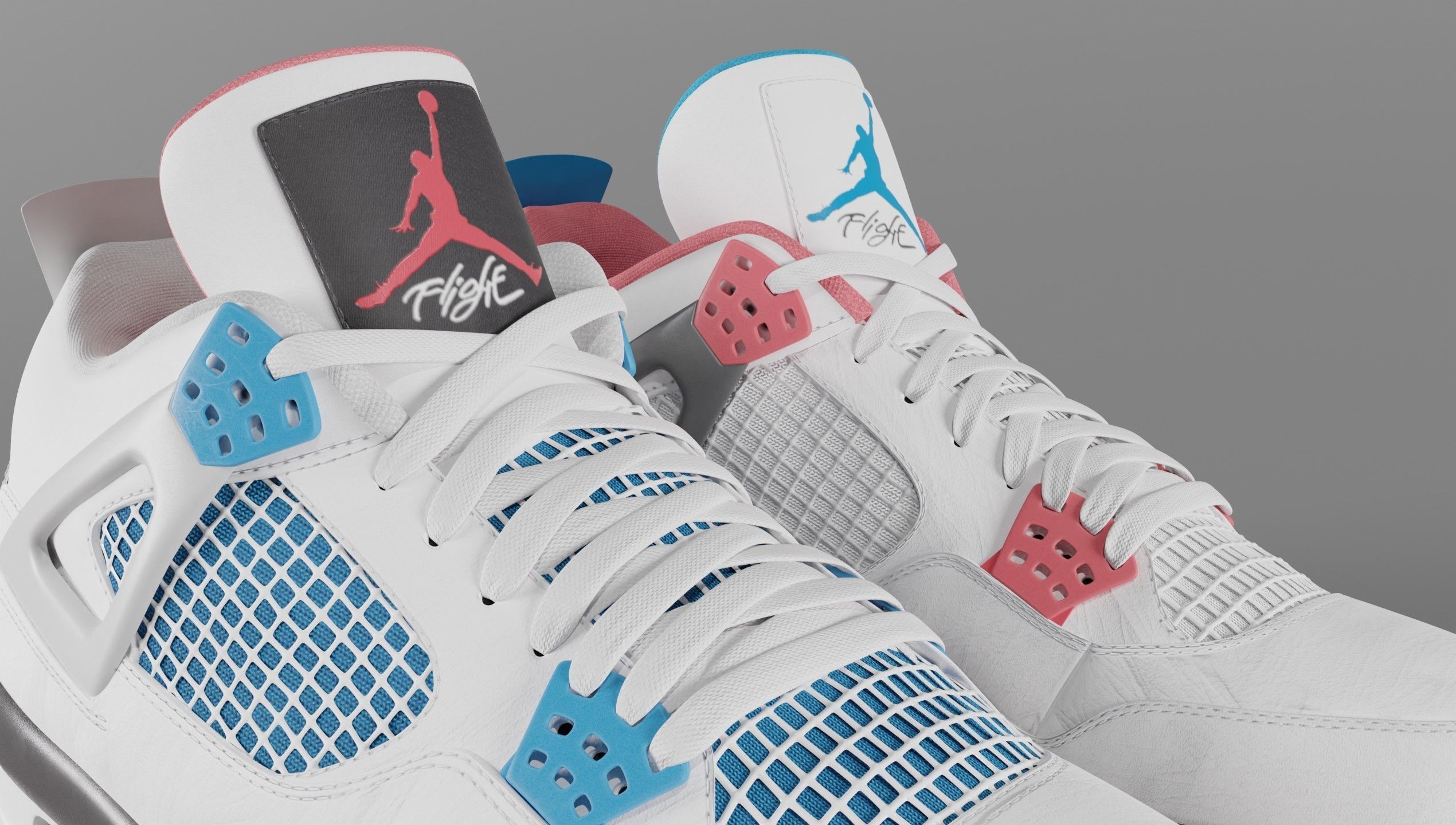 Nike Air Jordan 4 What The Shoe Low-poly 3D model_3