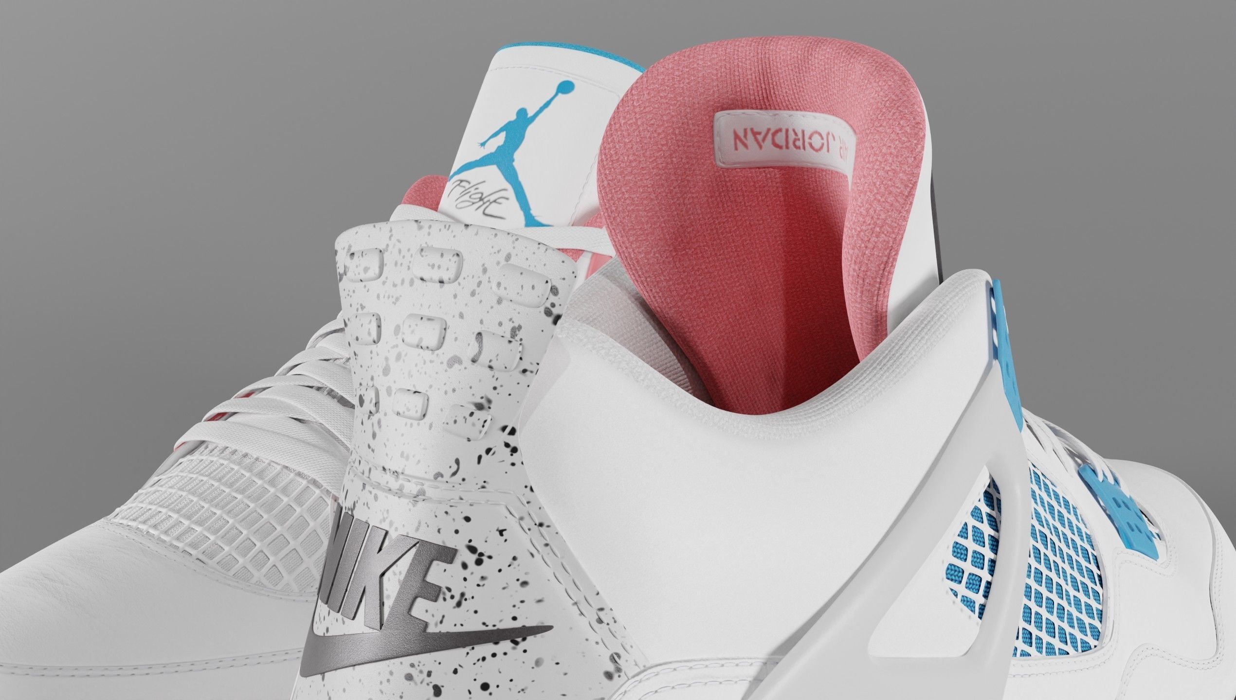 Nike Air Jordan 4 What The Shoe Low-poly 3D model_36