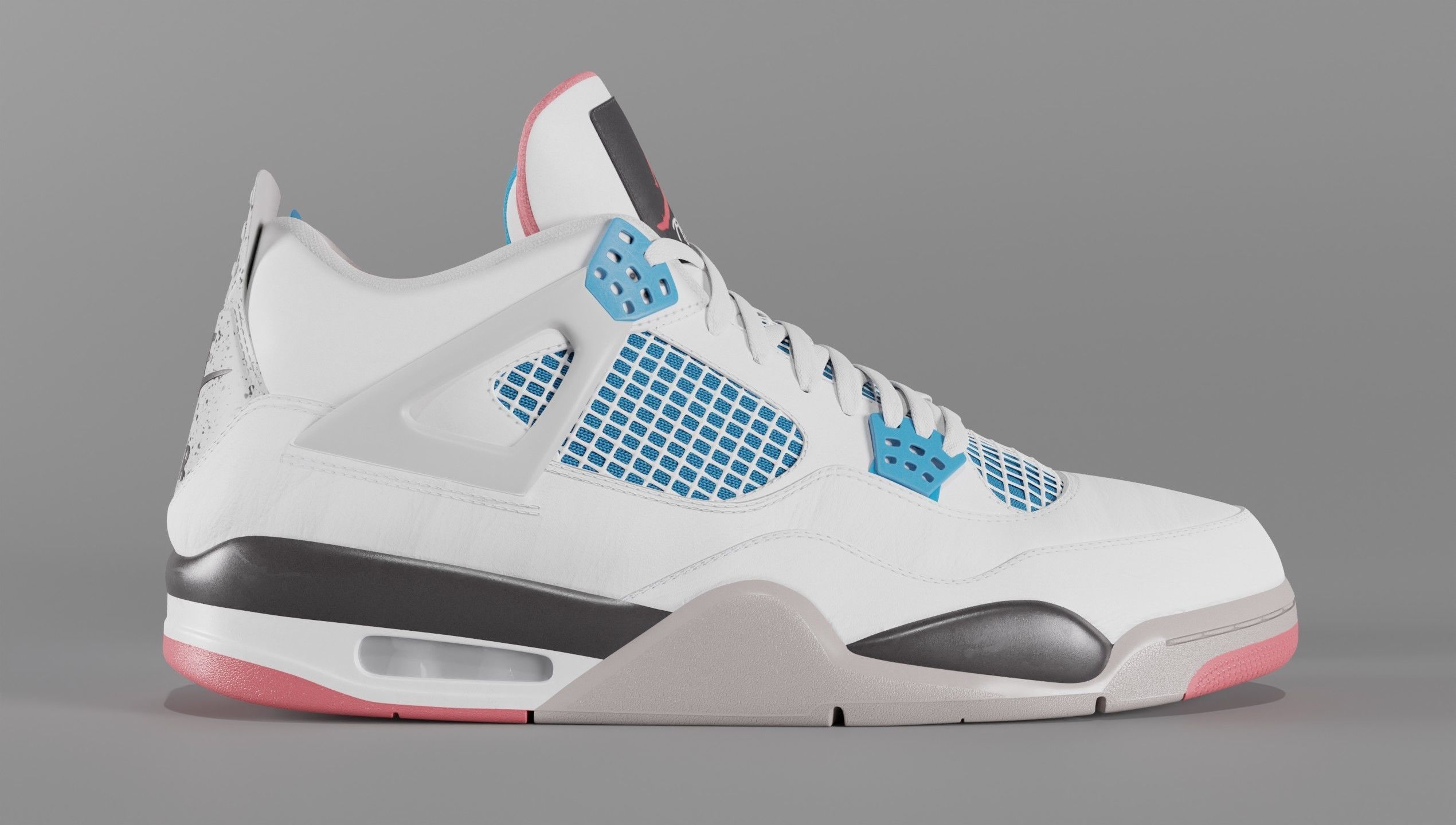 Nike Air Jordan 4 What The Shoe Low-poly 3D model_7