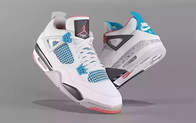 Nike Air Jordan 4 What The Shoe Low-poly 3D model