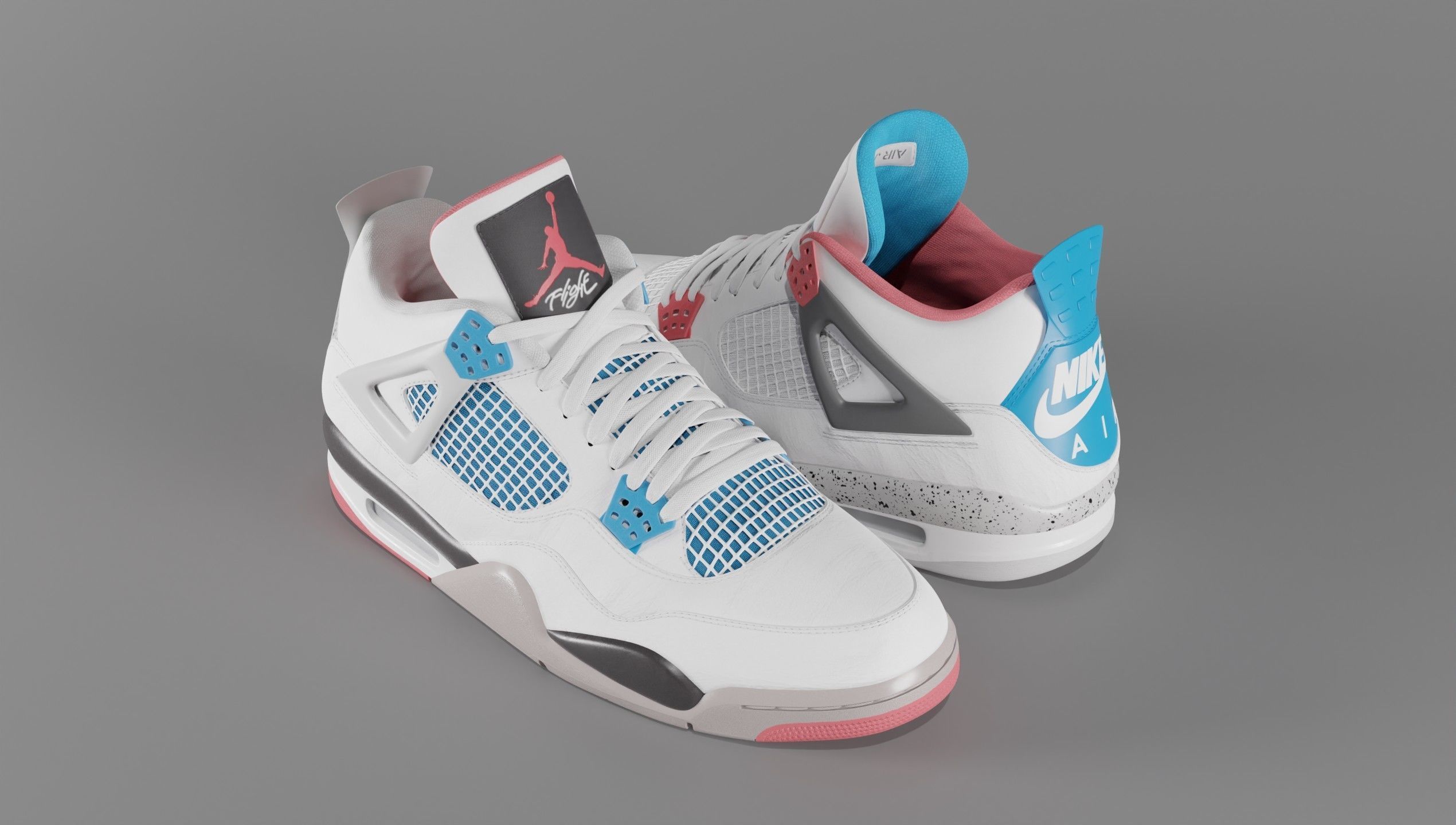 Nike Air Jordan 4 What The Shoe Low-poly 3D model_21