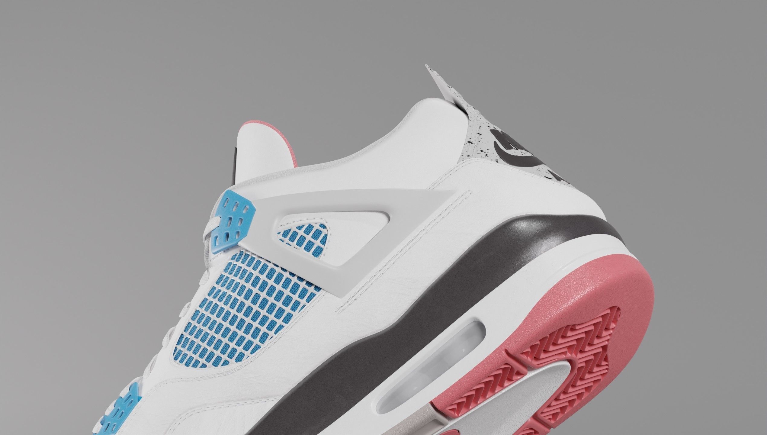 Nike Air Jordan 4 What The Shoe Low-poly 3D model_9