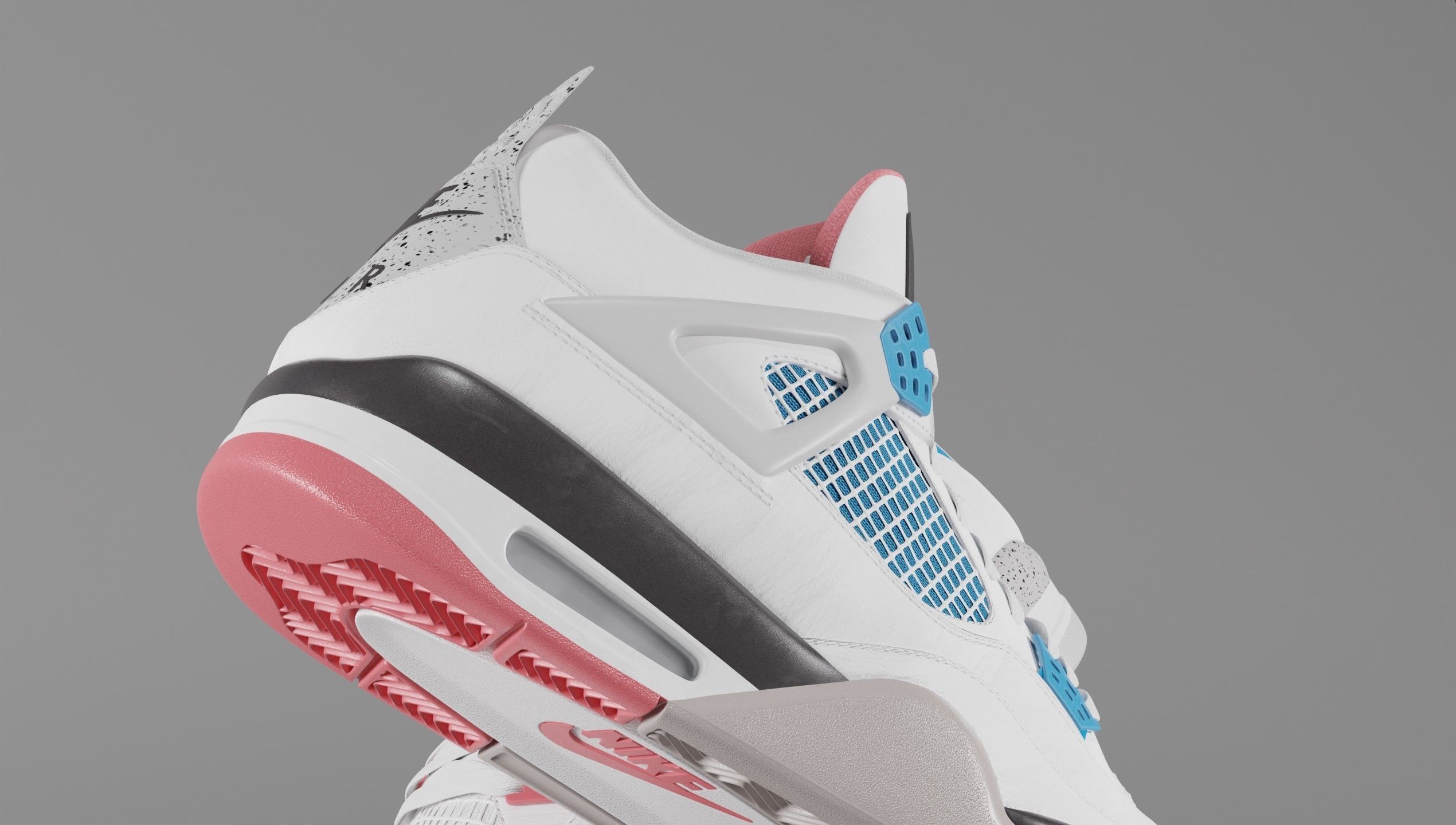 Nike Air Jordan 4 What The Shoe Low-poly 3D model_4