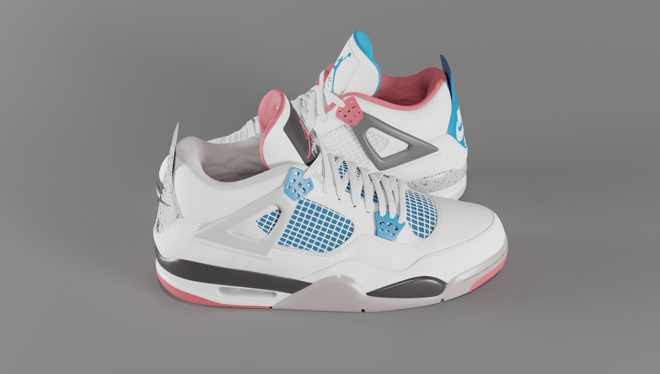 Nike Air Jordan 4 What The Shoe Low-poly 3D model_28