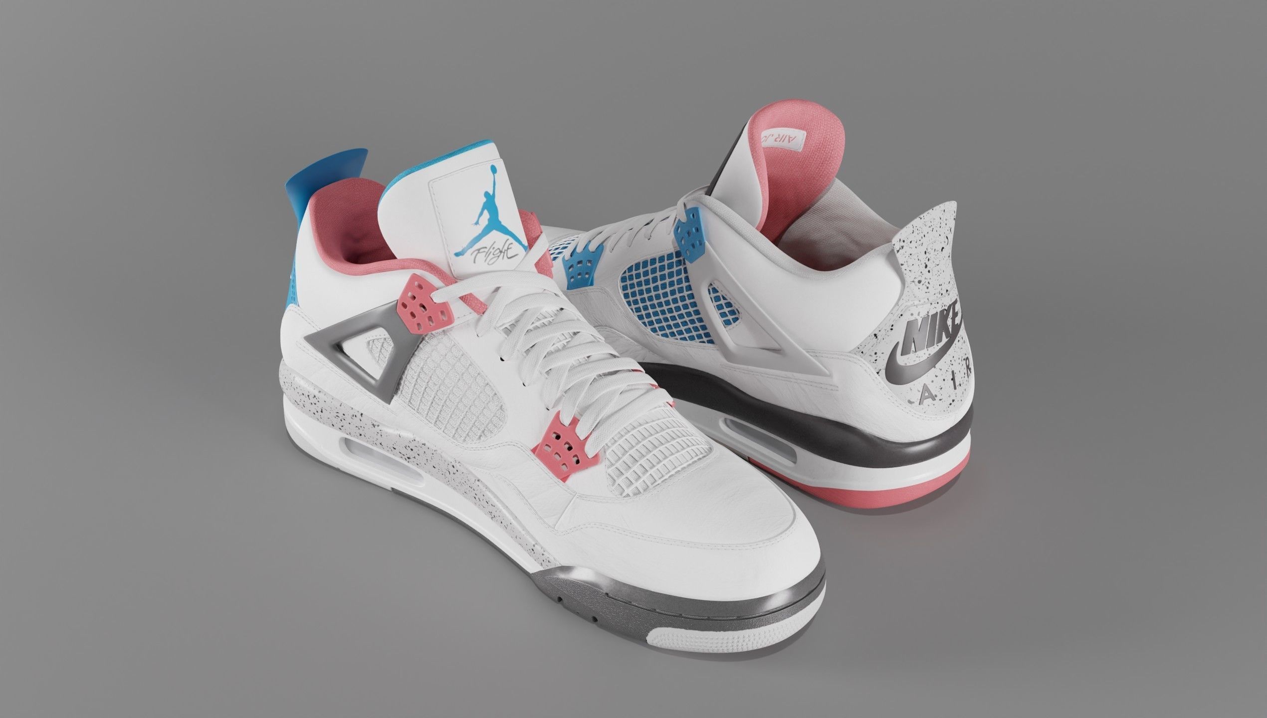 Nike Air Jordan 4 What The Shoe Low-poly 3D model_47