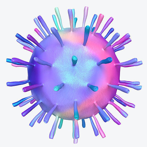 Virus 3D Model colorful coronavirus 3D model