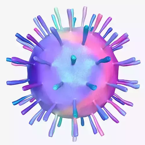 Virus 3D Model colorful coronavirus