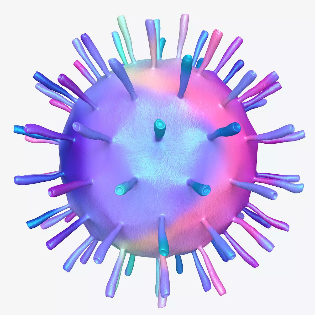 Virus 3D Model colorful coronavirus 3D model_0