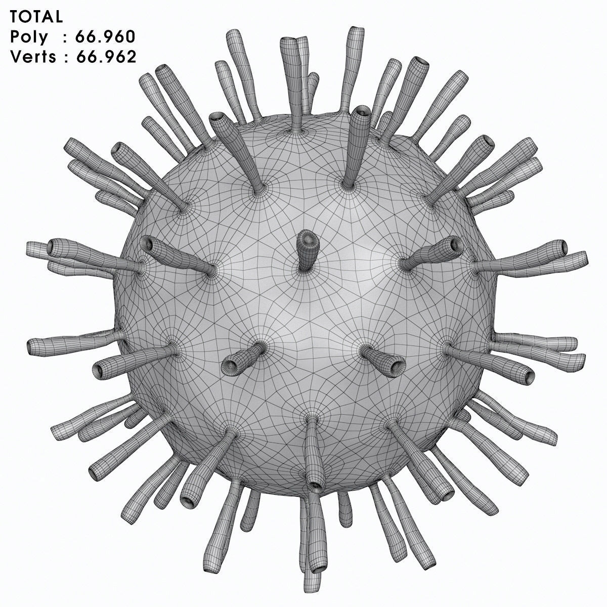 Virus 3D Model colorful coronavirus 3D model_1