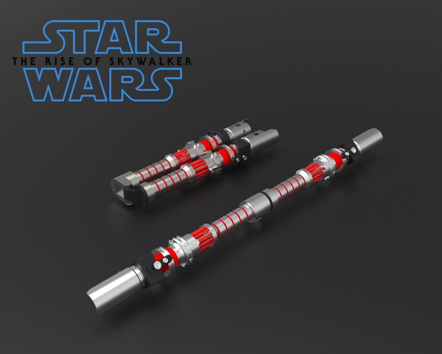 Dark Side Rey Lightsaber 3D print model_1