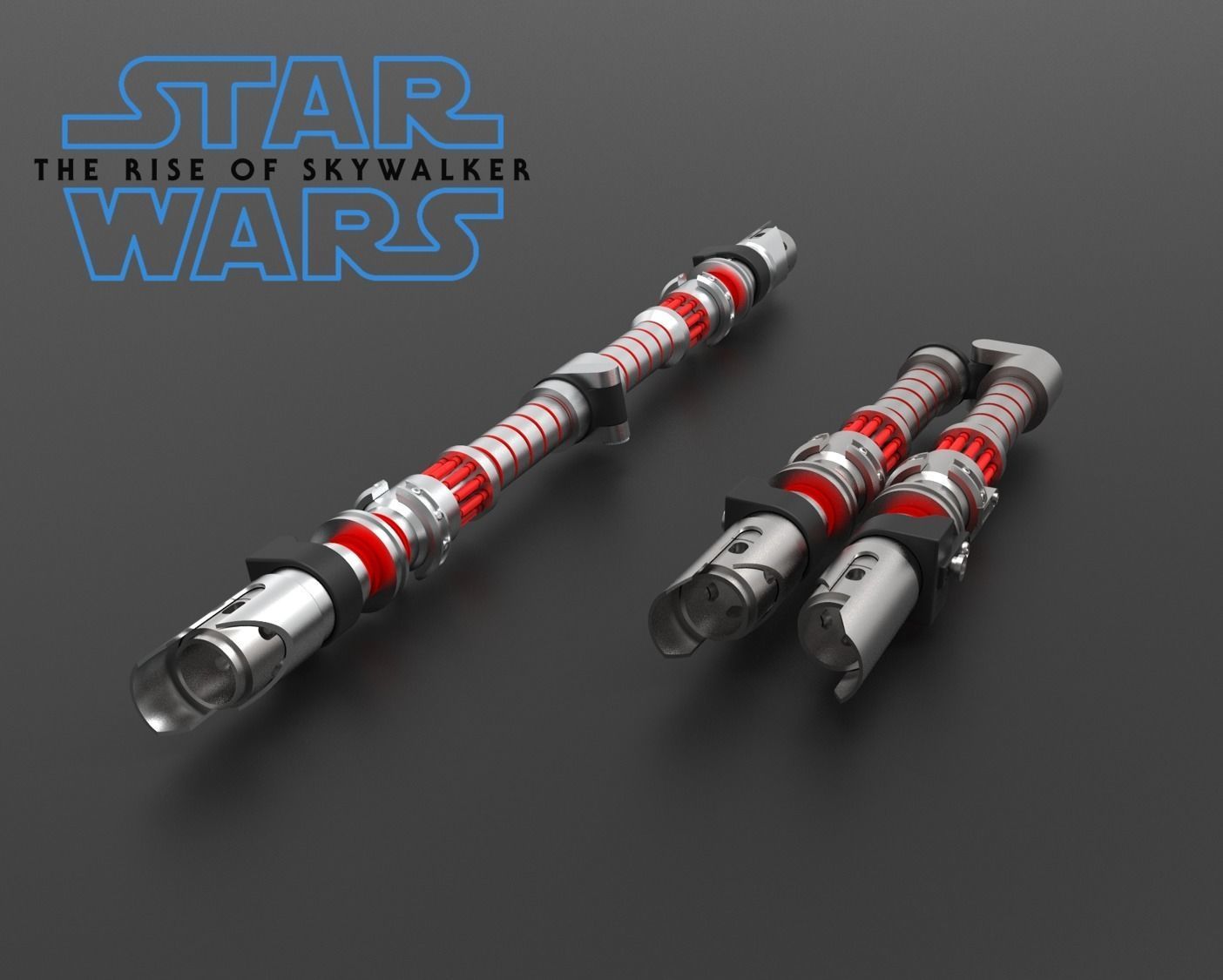 Dark Side Rey Lightsaber 3D print model_2