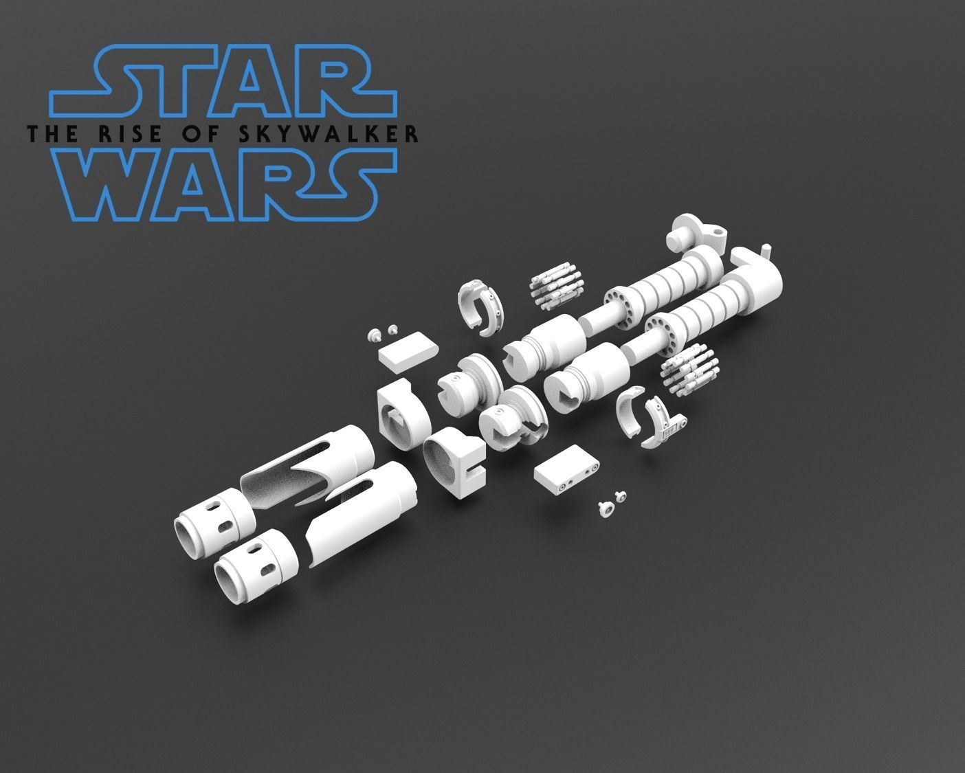 Dark Side Rey Lightsaber 3D print model_3