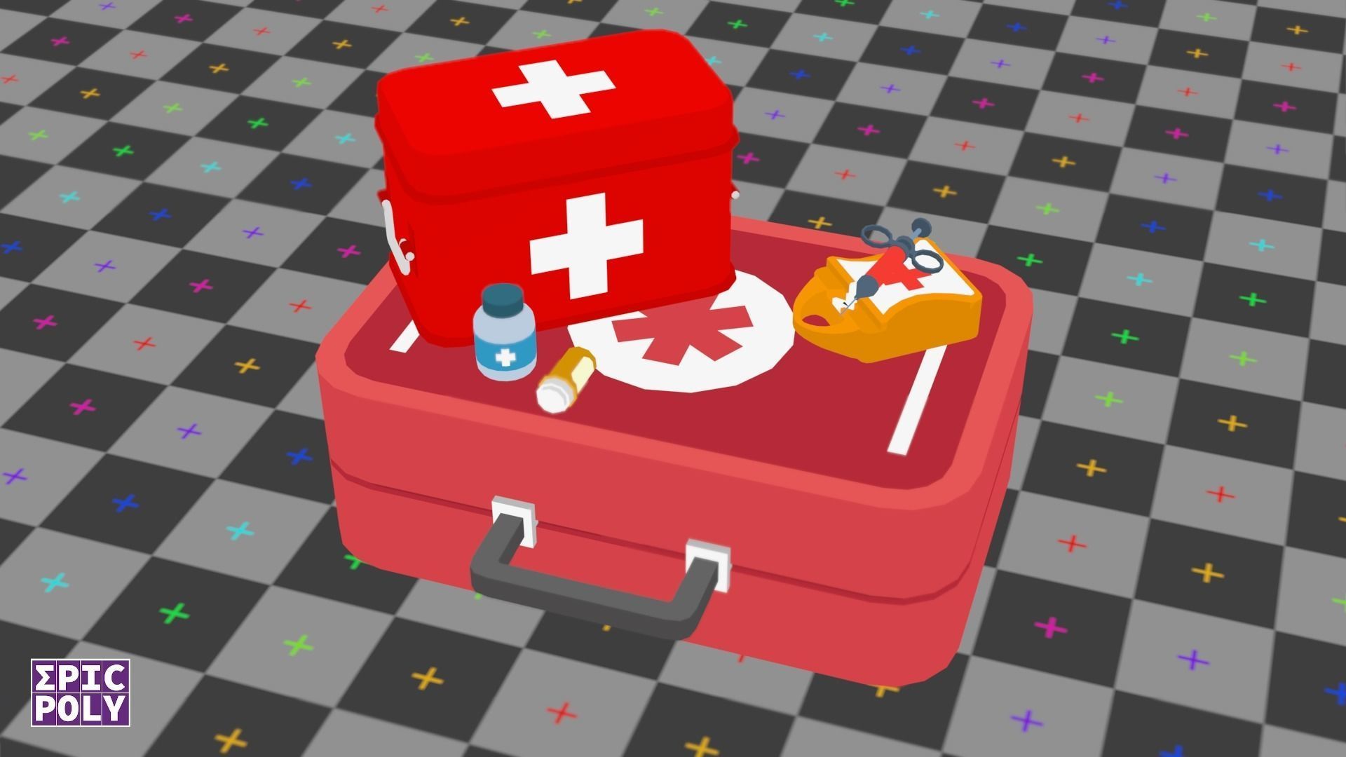 Epic Poly - First Aid Kit Pack Low-poly 3D model_8